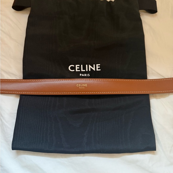 Celine Medium 25mm Triomphe Belt in Triomphe Canvas and calfskin, sz 80 main image 6